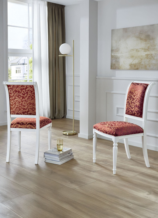 Stilmöbel - Esszimmerstühle mit Gestell aus massivem Buchenholz, in Farbe NUSSBAUM-GOLD, in Ausführung Armlehnstuhl Ansicht 15