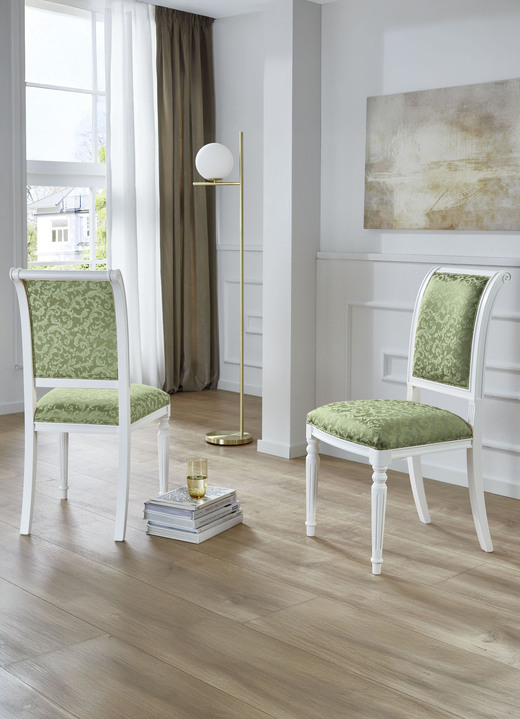 Stilmöbel - Esszimmerstühle mit Gestell aus massivem Buchenholz, in Farbe NUSSBAUM-GOLD, in Ausführung Armlehnstuhl Ansicht 13