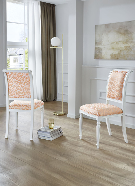 Stilmöbel - Esszimmerstühle mit Gestell aus massivem Buchenholz, in Farbe NUSSBAUM-GOLD, in Ausführung Armlehnstuhl Ansicht 11