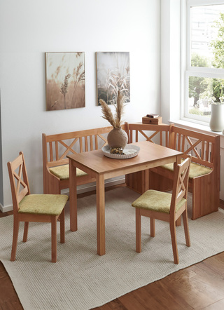 Landhausstil - Esszimmermöbeln – Farbe NATUR-GRÜN – Ansicht  Landhausstil - Esszimmermöbeln, in Farbe NATUR-BEIGE, in Ausführung Stühle, 2er-Set – Farbe NATUR-GRÜN – Ansicht