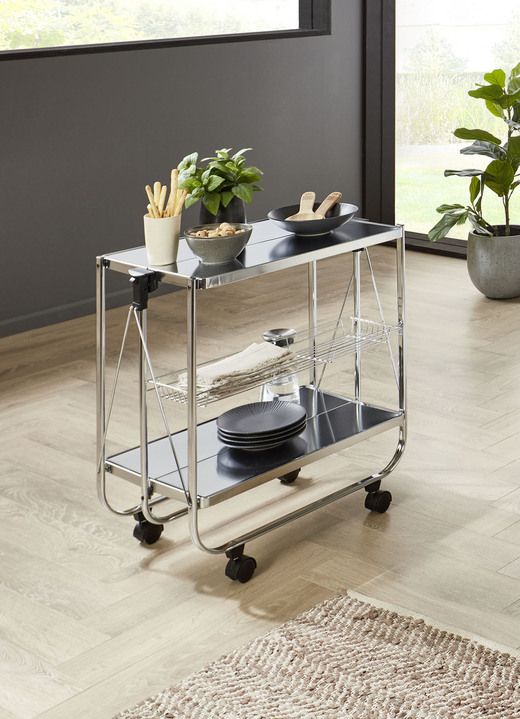 Küchenmöbel - Klapp-Servierwagen, in Farbe EICHE Ansicht 4