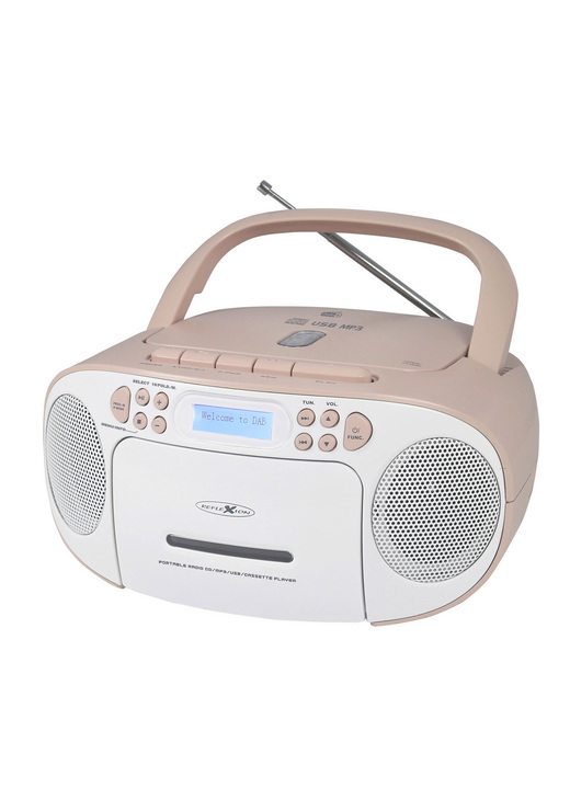 Modern - CD-Boombox DAB+, in Farbe WEISS-ROSA Ansicht 1