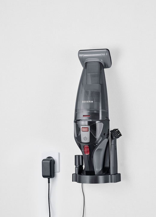 Mit Akku - Severin HV7147 2-in-1 Akku-Handstaubsauger, in Farbe GRAU-ROT-SCHWARZ Ansicht 2