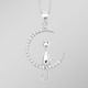 Anhänger - Anhänger Katze im Mond aus Silber, in Farbe  – Ansicht 1