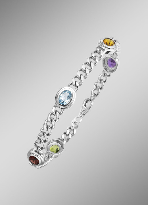 Halsketten & Armbänder - Armband aus Silber mit Edelsteine, in Farbe  Ansicht 1