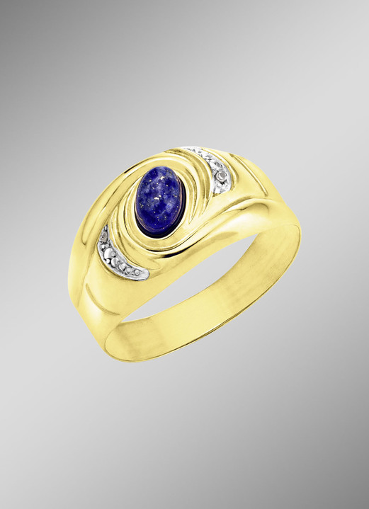 mit Edelsteinen - Damenring mit echt Lapislazuli, in Größe 160 bis 220, in Farbe  Ansicht 1