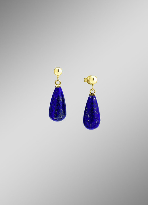 mit Edelsteinen - Schicker Ohrstecker mit Lapislazuli, in Farbe  Ansicht 1