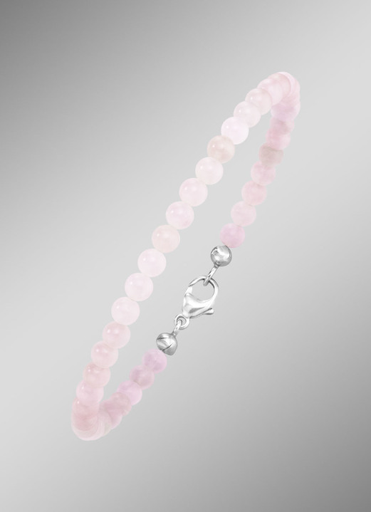 Damen-Modeschmuck - Armband mit echtem Rosenquarz, in Farbe  Ansicht 1