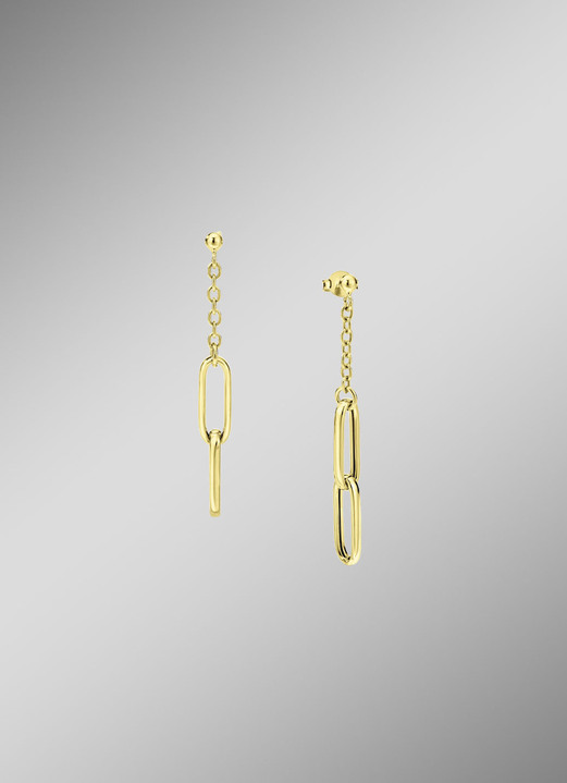 ohne Steine / mit Zirkonia - Eleganz in Bewegung: Ohrstecker aus feinem Gold, in Farbe  Ansicht 1