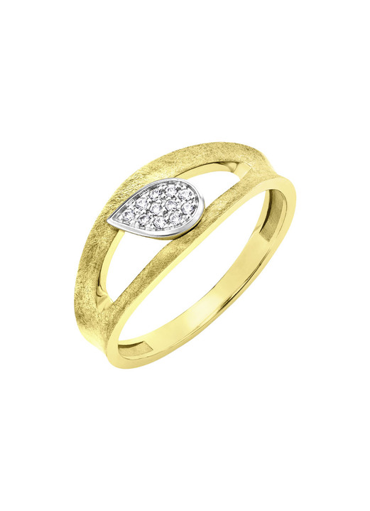 mit Diamanten - Raffinierter Damenring mit 11 Brillanten, in Größe 160 bis 220, in Farbe  Ansicht 2