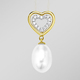 mit Perlen - Herz-Anhänger mit Süßwasser-Zuchtperle und synth. Zirkonia – Ansicht 1 mit Perlen - Herz-Anhänger mit Süßwasser-Zuchtperle und synth. Zirkonia, in Farbe  – Ansicht 1