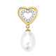 mit Perlen - Herz-Anhänger mit Süßwasser-Zuchtperle und synth. Zirkonia – Ansicht 2 mit Perlen - Herz-Anhänger mit Süßwasser-Zuchtperle und synth. Zirkonia, in Farbe  – Ansicht 2