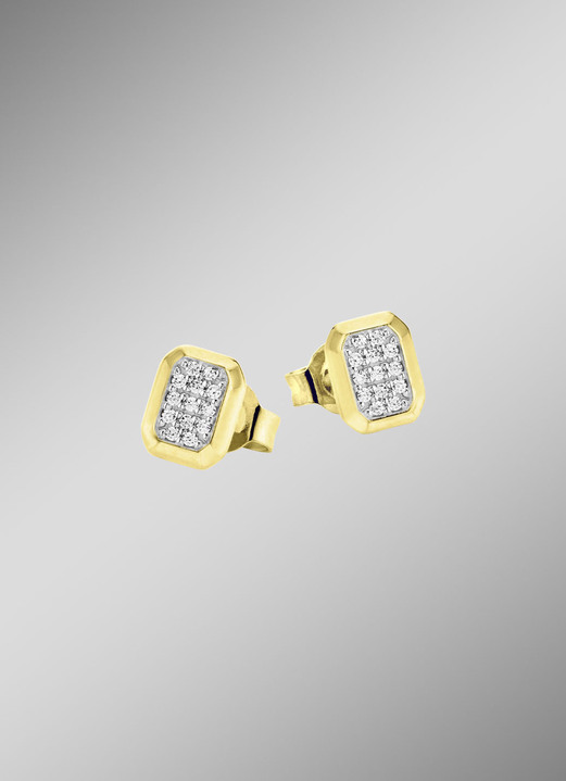 mit Diamanten - Ohrstecker mit Brillanten, in Farbe  Ansicht 1