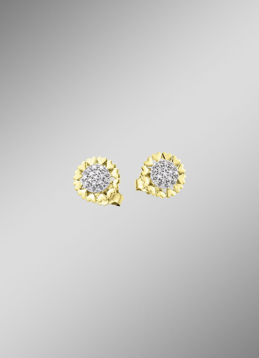 mit Diamanten - Ohrstecker Gold 585/-, in Farbe  Ansicht 1