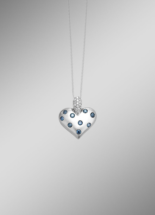 mit Diamanten - Herzanhänger, in Farbe  Ansicht 1
