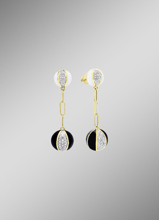 mit Diamanten -  Luxuriöse Ohrstecker , in Farbe  Ansicht 1