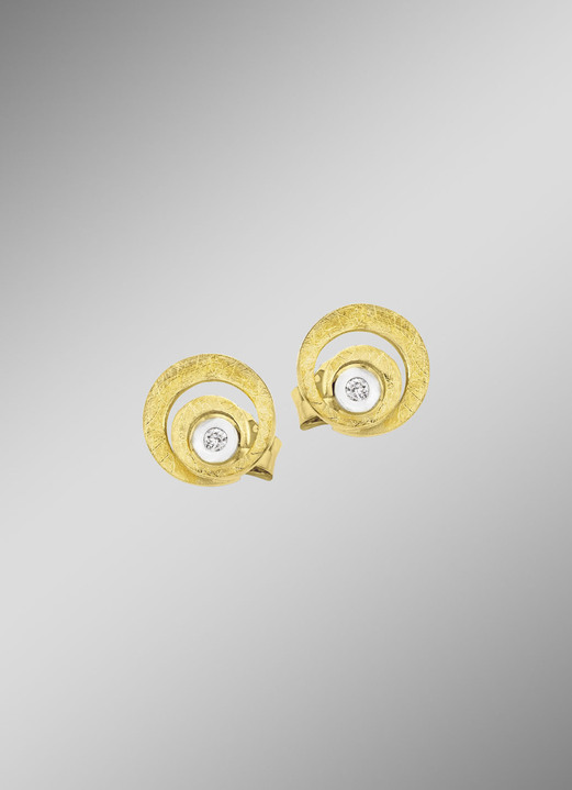 mit Diamanten - Elegante Ohrstecker mit Brillant, in Farbe  Ansicht 1
