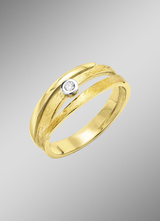 mit Diamanten - Eleganter Damenring mit Brillant, in Größe 160 bis 220, in Farbe  Ansicht 1