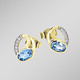 mit Edelsteinen - Ohrstecker mit Blautopas und Zirkonia, in Farbe  – Ansicht 1