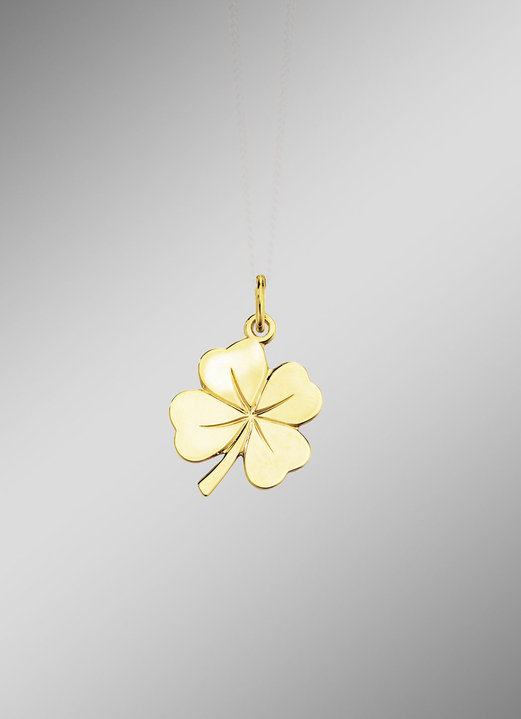 ohne Steine / mit Zirkonia - Kleeblatt-Anhänger aus Gold, in Farbe  Ansicht 1