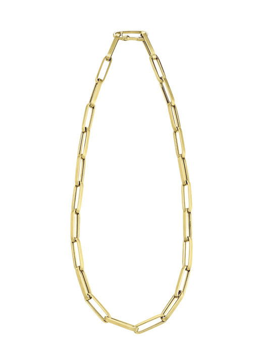 ohne Steine / mit Zirkonia - Interessante Glieder-Halskette aus Gold-, in Farbe  Ansicht 2