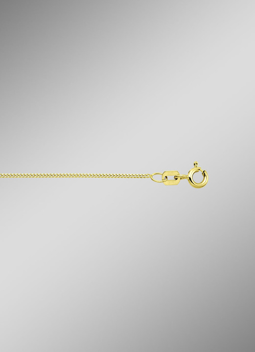 ohne Steine / mit Zirkonia - Stilvolle Flachpanzerkette aus Gold, in Farbe  Ansicht 1
