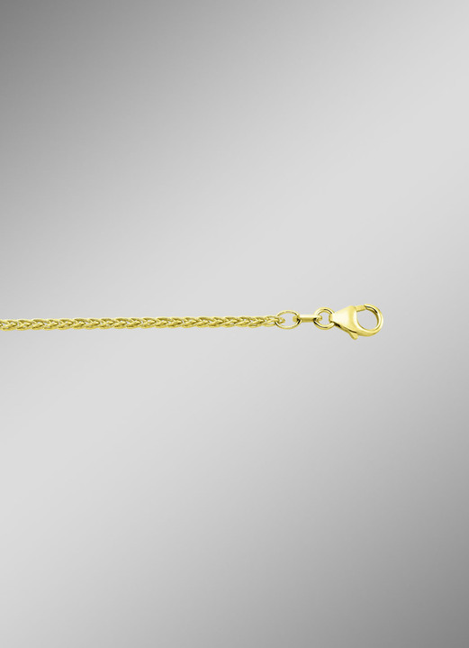 ohne Steine / mit Zirkonia - 3-fach Zopfkette aus Gold, in Farbe  Ansicht 1