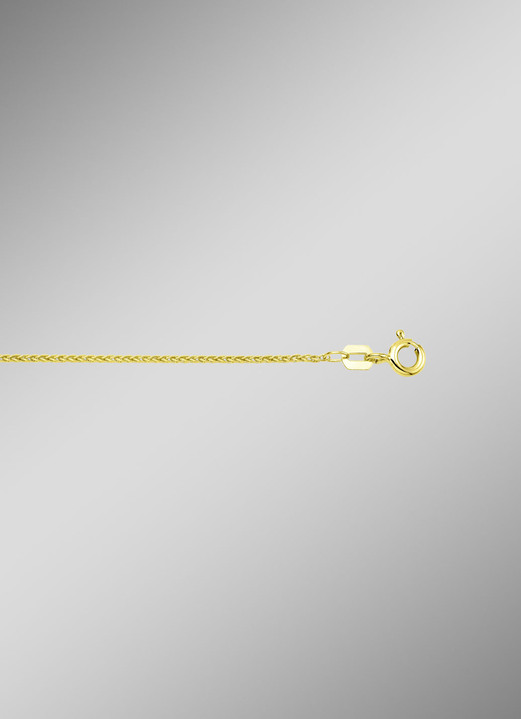 ohne Steine / mit Zirkonia - Zopfkette aus Gold, in Farbe  Ansicht 1