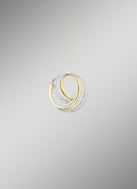 ohne Steine / mit Zirkonia - Anhänger in Bicolor mit Zirkonia, in Farbe  Ansicht 1