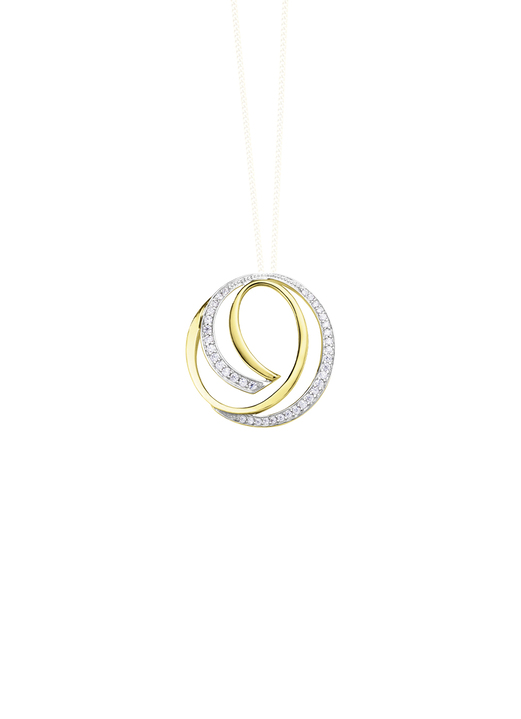 ohne Steine / mit Zirkonia - Anhänger in Bicolor mit Zirkonia, in Farbe  Ansicht 2