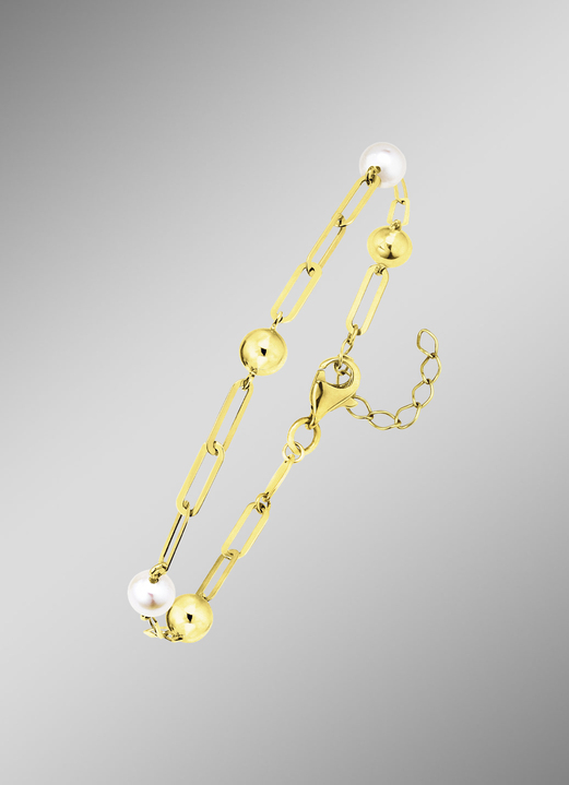 mit Perlen - Armband aus Gold mit Süßwasser-Zuchtperlen, in Farbe  Ansicht 1