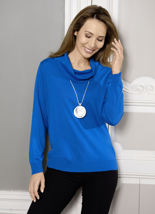 Pullover - Pullover in Feinstrick mit Schurwolle Pullover - Pullover in Feinstrick mit Schurwolle, in Größe 036 bis 050, in Farbe ROYALBLAU