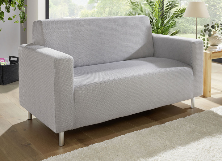 Sessel- & Sofaüberwürfe - Stretchbezüge mit Fleckschutz, in Größe 101 (Sesselbezug) bis 106 (Stuhlbezug), in Farbe HELLGRAU Ansicht 1