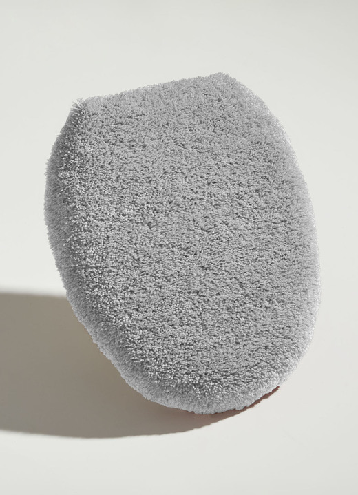 Badgarnituren - Badgarnitur mit rutschhemmender Rückseite, in Größe 100 (Vorleger halbrund, 50/ 80 cm) bis 112 (WC-Deckelbezug, 47/ 50 cm), in Farbe SILBER-GRAU Ansicht 1