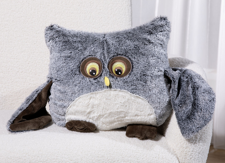 Kissenbezüge - Niedliches Eulen-Deko-Kissen, in Farbe BEIGE Ansicht 3