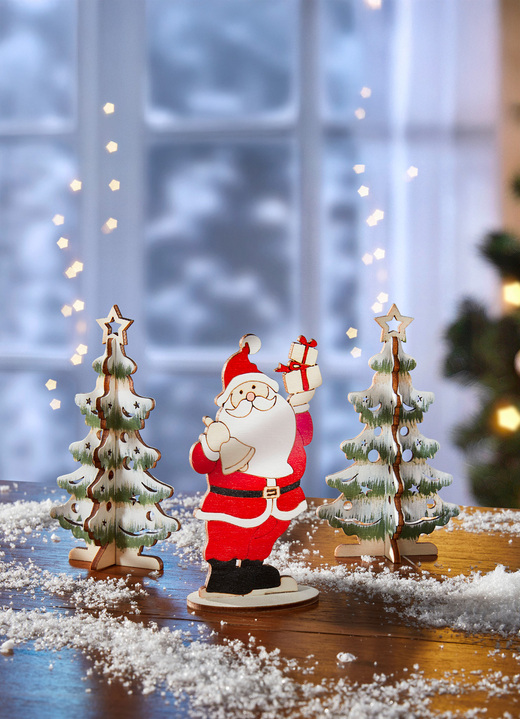 Weihnachtliche Dekorationen - Weihnachtliche Steck-Dekoration, 3-teilig, in Farbe BUNT