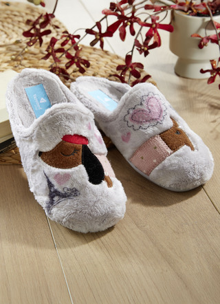 Hausschuh mit Gummi-Laufsohle