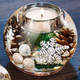 Weihnachtliche Dekorationen - Teelichthalter aus mundgeblasenem Glas – Farbe WEISS-GRÜN – Ansicht 1 Weihnachtliche Dekorationen - Teelichthalter aus mundgeblasenem Glas, in Farbe WEISS-GRÜN, in Ausführung Kugel – Farbe WEISS-GRÜN – Ansicht 1