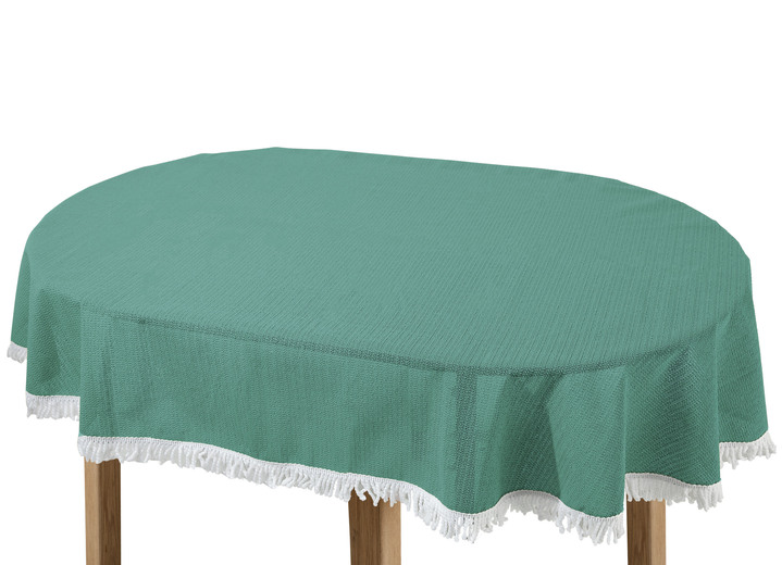 Tischdecken - Wind- und wetterfeste Gartentischdecke mit Fransenabschluss, in Größe 110 (Tischdecke, 110x140 cm) bis 190 (Tischdecke oval, 140x190 cm), in Farbe BLAU Ansicht 12