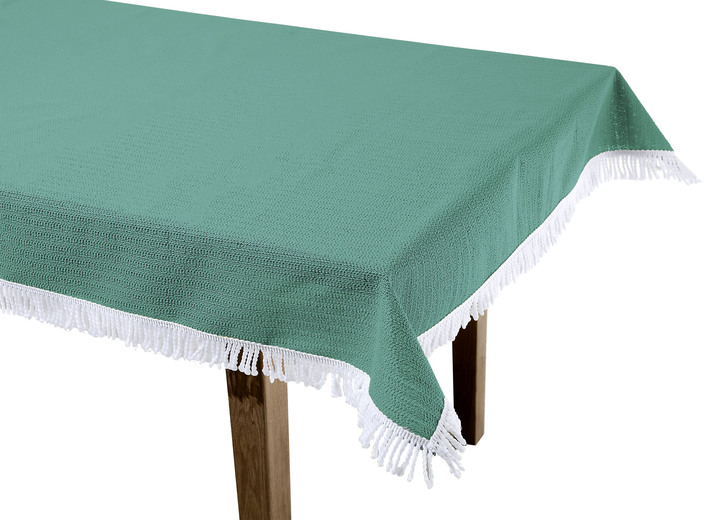 Tischdecken - Wind- und wetterfeste Gartentischdecke mit Fransenabschluss, in Größe 110 (Tischdecke, 110x140 cm) bis 190 (Tischdecke oval, 140x190 cm), in Farbe BLAU Ansicht 11