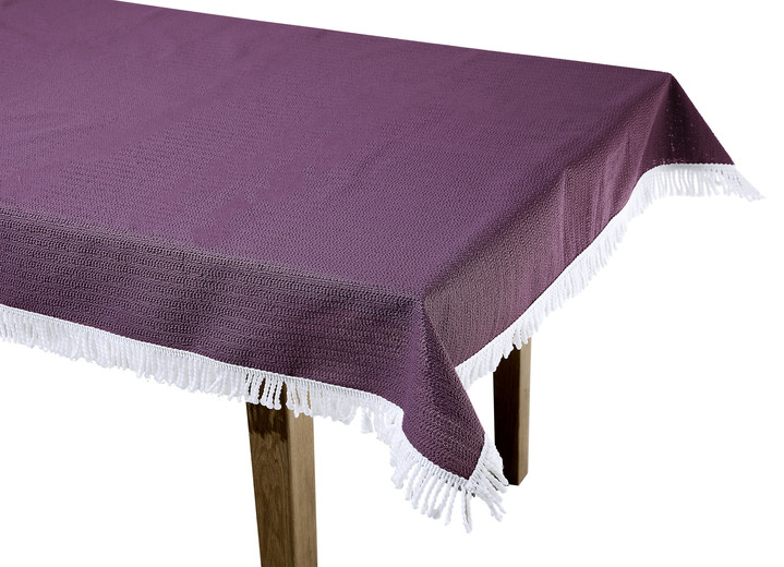 Tischdecken - Wind- und wetterfeste Gartentischdecke mit Fransenabschluss, in Größe 110 (Tischdecke, 110x140 cm) bis 190 (Tischdecke oval, 140x190 cm), in Farbe TANNE Ansicht 20