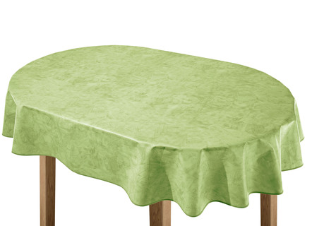 Tischdecken - Klassisch marmorierte Wachstuch-Tischdecke, in Größe 108 (Tischdecke, 80/ 80 cm) bis 220 (Tischdecke, oval, 155/220 cm), in Farbe CREME – Farbe GRÜN – Ansicht 