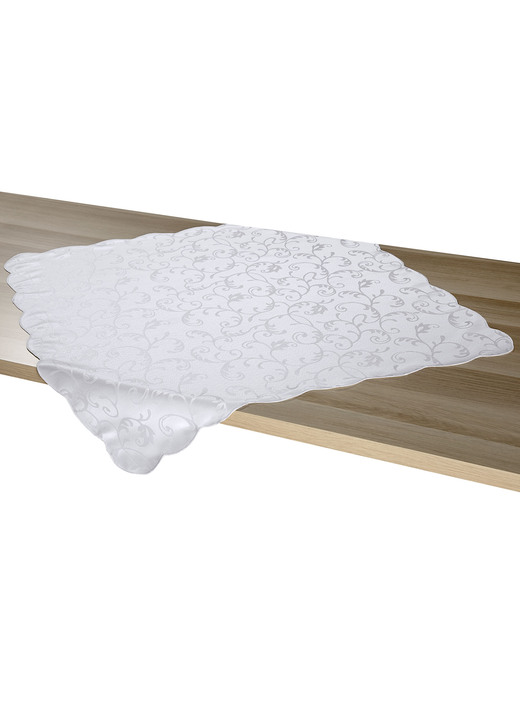 Tischdecken - Pflegeleichte Tischdekoration für drinnen und draußen, in Größe 130 (Tischdecke, 130/160 cm) bis 404 (2er-Set Kissenbezüge, 40/40 cm), in Farbe WEISS Ansicht 9