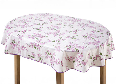 Gartentischdecken - Hochwertige und pflegeleichte Wachstuch-Tischdecken, in Größe 108 (Mitteldecke, 80/ 80 cm) bis 170 (Tischdecke oval, 155/220 cm), in Farbe HELLGELB – Farbe ROSÉ – Ansicht 