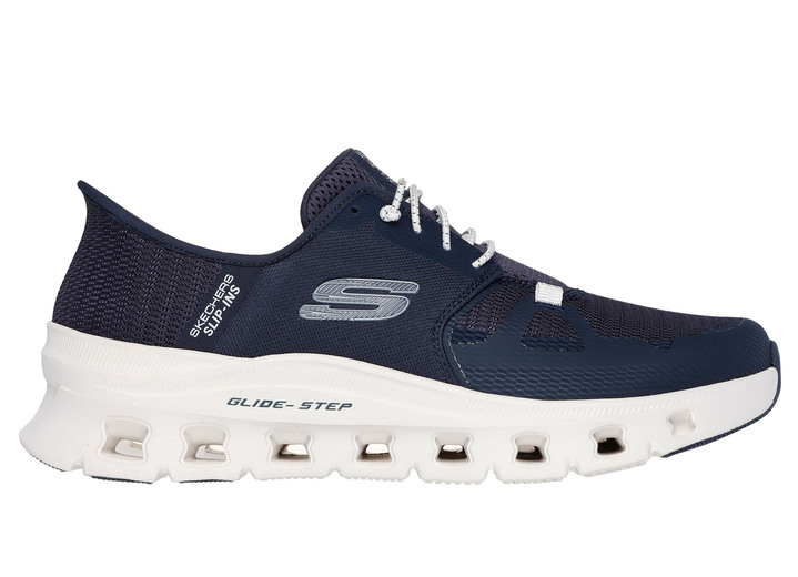 Slipper & Schnürschuhe - SKECHERS, Herren-Sneaker, mit geformter Slip-Ins Fersenplatte, in Größe 040 bis 048, in Farbe SCHWARZ Ansicht 9
