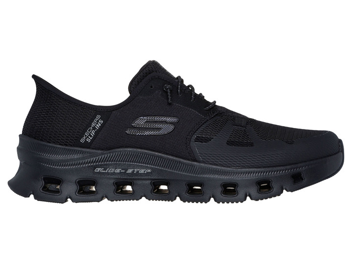 Slipper & Schnürschuhe - SKECHERS, Herren-Sneaker, mit geformter Slip-Ins Fersenplatte, in Größe 040 bis 048, in Farbe SCHWARZ Ansicht 4