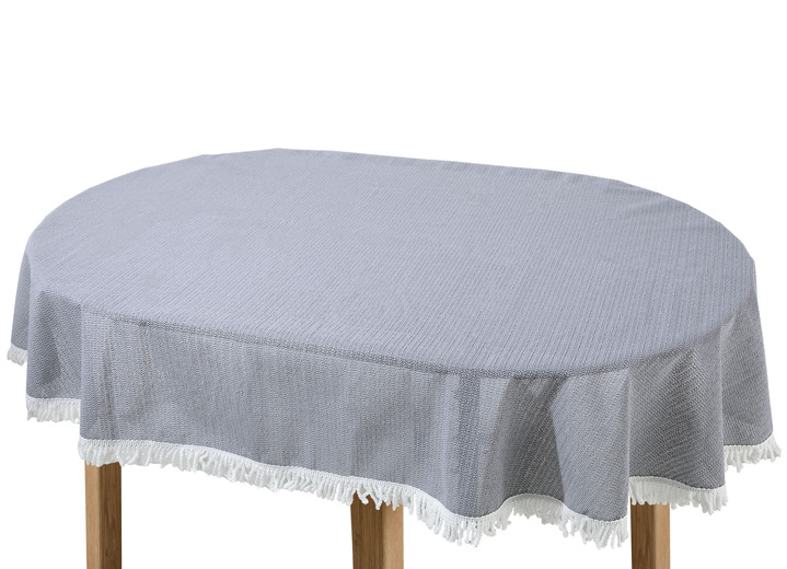 Tischdecken - Wind- und wetterfeste Gartentischdecke mit Fransenabschluss, in Größe 110 (Tischdecke, 110x140 cm) bis 190 (Tischdecke oval, 140x190 cm), in Farbe BLAU Ansicht 25