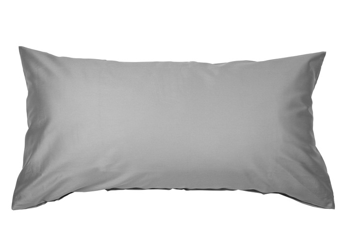 Kissenbezüge - Hochwertige Mako-Satin-Kissenbezüge mit Reißverschluss, in Größe 121 (2 Kissenbezüge, 40/80 cm) bis 125 2 (Kissenbezüge, 40/60 cm), in Farbe GRAFIT Ansicht 1