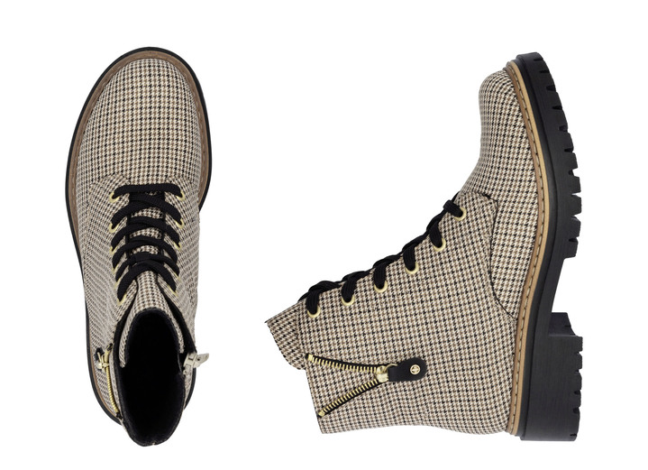 Stiefel & Stiefeletten - Rieker, trendige Damen-Stiefeletten, Winterschuhe, mit Reißverschluss, in Größe 036 bis 042, in Farbe BEIGE-SCHWARZ Ansicht 8