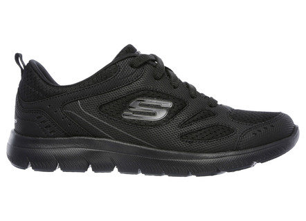 SKECHERS, sportliche Damen-Sneaker, mit Nappaleder-Besätzen